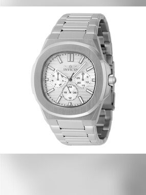 Invicta Silver Stainless Steel Chronograph Bracelet Watch